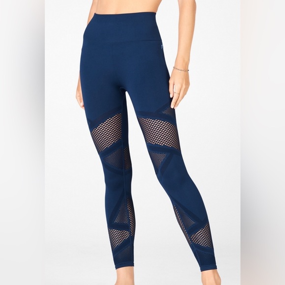 Fabletics Mosaic High Waisted 7/8 Black Leggings SZ Small - Picture 1 of 7